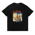 thumbnail image 2 of Spilling The Tea Since 1773 Pirate Ship Pattern Womens & Mens T Shirts Funny Graphic Tees Casual Tops Black,S, 2 of 7