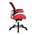 thumbnail image 2 of Modway Chaise de Bureau en Vinyle Réglable de 17,5 à 21 Pouces de Haut, Red, 2 of 6