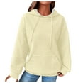thumbnail image 2 of Xudanell Women Hoodies Solid Color Sweatshirt for Women Loose Fit Fall Clothes Warm Pullover Vintage Sweatshirt with Hood, 2 of 7