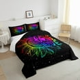 thumbnail image 3 of Love Bedding Women Rainbow Sunflower Decor Comforter Set, Watercolor Tie Dye King Bed Comforter Set Galaxy Stars Down Comforter Bedroom Decor, 1 Comforter 2 Pillowcases, 3 of 6