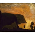 thumbnail image 2 of Arthur Bowen Davies 17x15 Gold Ornate Wood Frame and Double Matted Museum Art Print Titled - A Greater Morning (ca. 1900-1905), 2 of 4