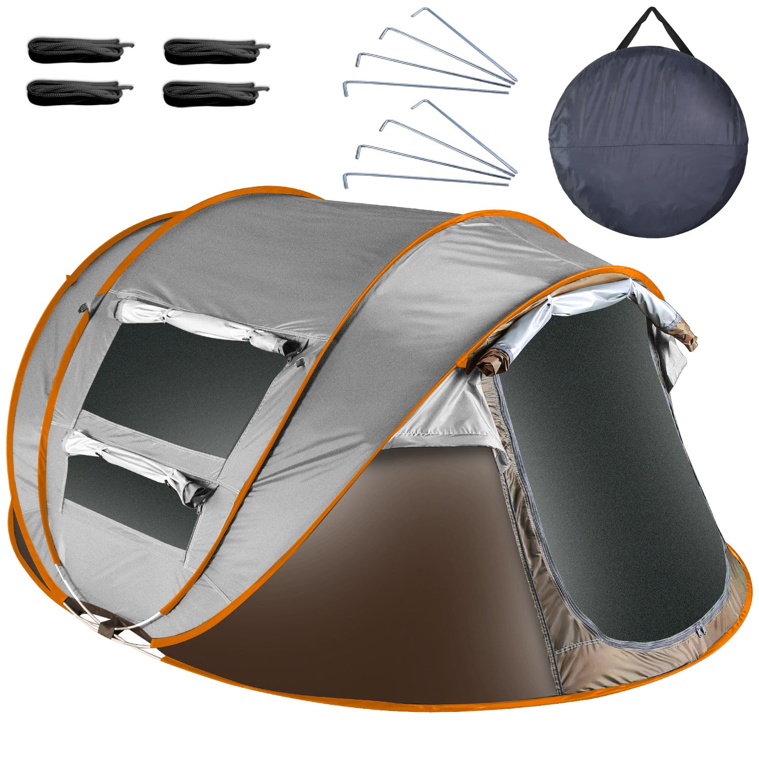 Pop up Camping Tent for 4-5 Person Tent Waterproof Instant Easy Setup Family Tent for Camping Hiking Climbing Traveling Khaki
