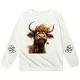 thumbnail image 2 of Cute Highland Cow Sweatshirts for Girls Boys Long Sleeve Crewneck Western Country Christmas Graphic Sweatshirt Pullover Tops, 2 of 5