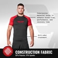 thumbnail image 2 of Elite Sports Nuevo artículo estándar de compresión de manga corta Mma Bjj No Gi Cross Training Rash Guard grande rojo, 2 of 5