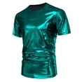 thumbnail image 2 of VSSSJ Mens Metallic T-Shirts 70s Disco Outfits for Mens Slim Fit Short Sleeve Shiny Tees Sparkly Nightclub Party Shirts Tops Green XXL, 2 of 9
