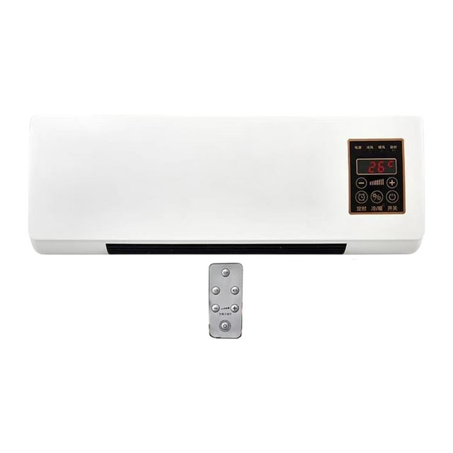 Calentador de pared pequeño, calentador eléctrico para espacios, calefacción y refrigeración portátil de bajo ruido montado en el suelo o en la pared, sólido