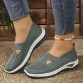 thumbnail image 6 of AUDeals Womens Orthopedic Slip On Sneakers Non Slip Arch Support Lightweight Breathable Walking Shoes (Blackish Green, 7), 6 of 9