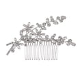 thumbnail image 3 of Nvzi Horquillas para el pelo de boda con flores para novias, peinetas con perlas de cristal, pinzas para el pelo, accesorios para el pelo de boda dorados, joyas -C, 3 of 4