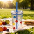 thumbnail image 5 of 2026 New Aesthetic Tumbler with Straw & Lid, 20oz Shatterproof Reusable Tritan Cup for Iced Coffee, Tea, Smoothies, Star Print Design, 5 of 7