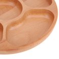 thumbnail image 3 of Wooden Round Shape Food Divided Plate, Simple Style and Fashionable, Suitable for Storage of Snacks, with Multiple Compartments, a Nice Decor for Your Kitchen, 3 of 7