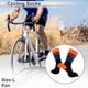 thumbnail image 2 of Calcetines de ciclismo Unique Bargains, absorbentes de sudor, antiolor, antifricción, naranja y azul, nylon, tamaño L, 1 par, rayas bicolor, 2 of 6