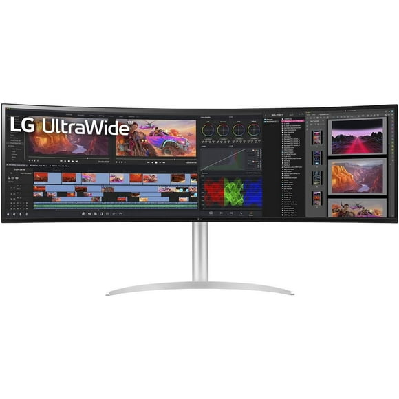 LG UltraWide 49" Curved Monitor, 5120x1440, Silver, 49WQ95C-W