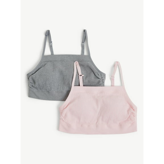 Justice Girls 2x2 Seamless Rib Bra, 2-Pack, Sizes 28-38