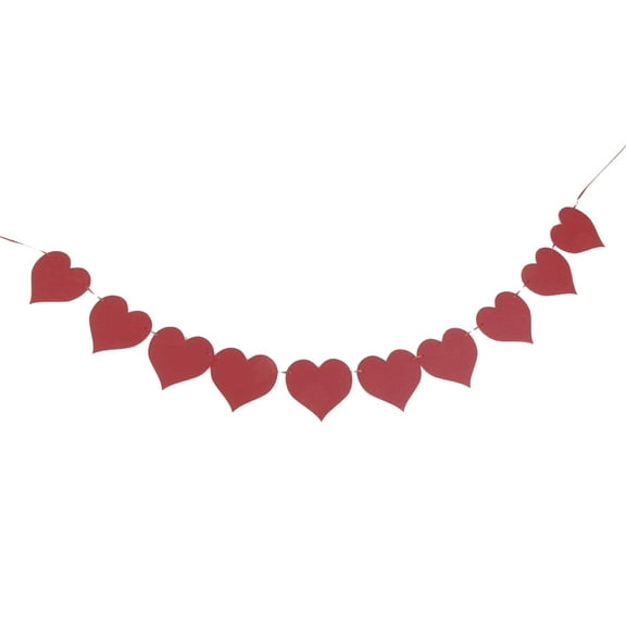 OUNONA  Valentine Door Wreath Wedding Heart Banner Bunting