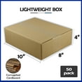 thumbnail image 2 of EcoSwift Brand Premium 10x8x4 Cardboard Boxes Mailing Packing Shipping Box Corrugated Carton 23 ECT, 10"x8"x4", Brown, 50-Pack, 2 of 6