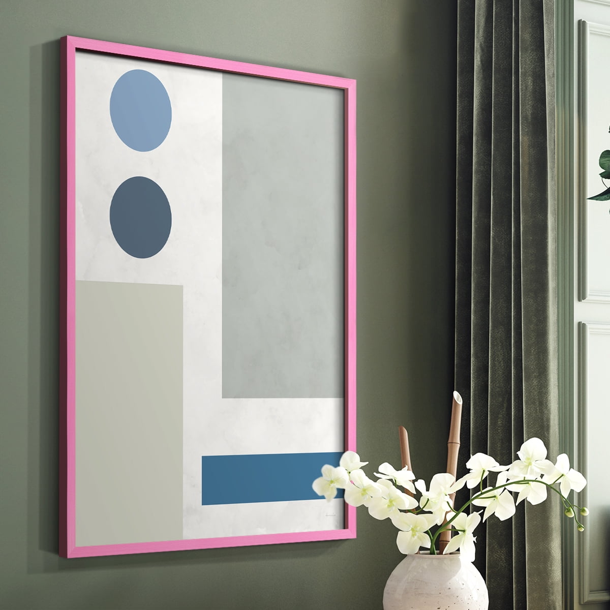 Stars Align I in Pink Solid Wood 8 x 10 Framed Print