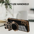 thumbnail image 2 of Compatible with Samsung Galaxy A13 5G Case Astronaut Plating Electroplate Luxury Elegant Case Camera Protector Kickstand Shockproof Protective Corner Back Cover Galaxy A13 5G Case -Black, 2 of 10