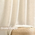 thumbnail image 5 of DriftAway Natural Linen Curtains 86 Inches Long Thick Semi Sheer 2 Panels Farmhouse Real Flax 3 Inch Rod Pocket Back Tab Boho Rustic Light Filtering Window Drapes for Bedroom Privacy Assured, 5 of 8