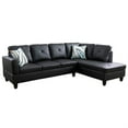 thumbnail image 4 of Hommoo Faux Leather 4-Seat L Shaped Couch Living Room Sofa Set, Sectional Sofa Chaise Lounge, Modern Couch Sofa Set for Small Space, Black(No Ottoman), 4 of 9
