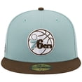 thumbnail image 2 of Men's New Era Light Blue/Brown Philadelphia 76ers Two-Tone 59FIFTY Fitted Hat, 2 of 6