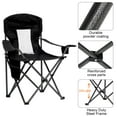 thumbnail image 3 of Mesh Folding Camping Chairs For Adults Black Oversized Portable Outdoor Chairs, Weight Capacity 375lbs, With Cup Holder, Storage Pocket, Carry Bag, 3 of 6