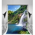 thumbnail image 3 of ABPHOTO 5x7ft Photography Backdrop Nature Landscape Waterfall Mount Green Pool Blue Sky Photo Background Backdrops, 3 of 4