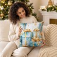 thumbnail image 4 of QISIWOLE Christmas Gift Cushion Cover, Blue Holiday Ball Tree Snow Print Pillowcase, 18 x 18 in Polyester Pillow Cover, for Sofa Couch Bedroom and Christmas Decor, 4 of 7