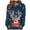 Blue, variant on Womens Sweatshirts Christmas Cute Long Sleeve Reindeer Print Crewneck Pullover Sweatshirt Graphic Winter Loose Casual Xmas Women's Sweatshirt Red L
