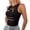 Black, variant on Women's Tennis Tanks Fashionable Solid Hollowed Out Sleeveless Top for Elegant Everyday Wear Black M