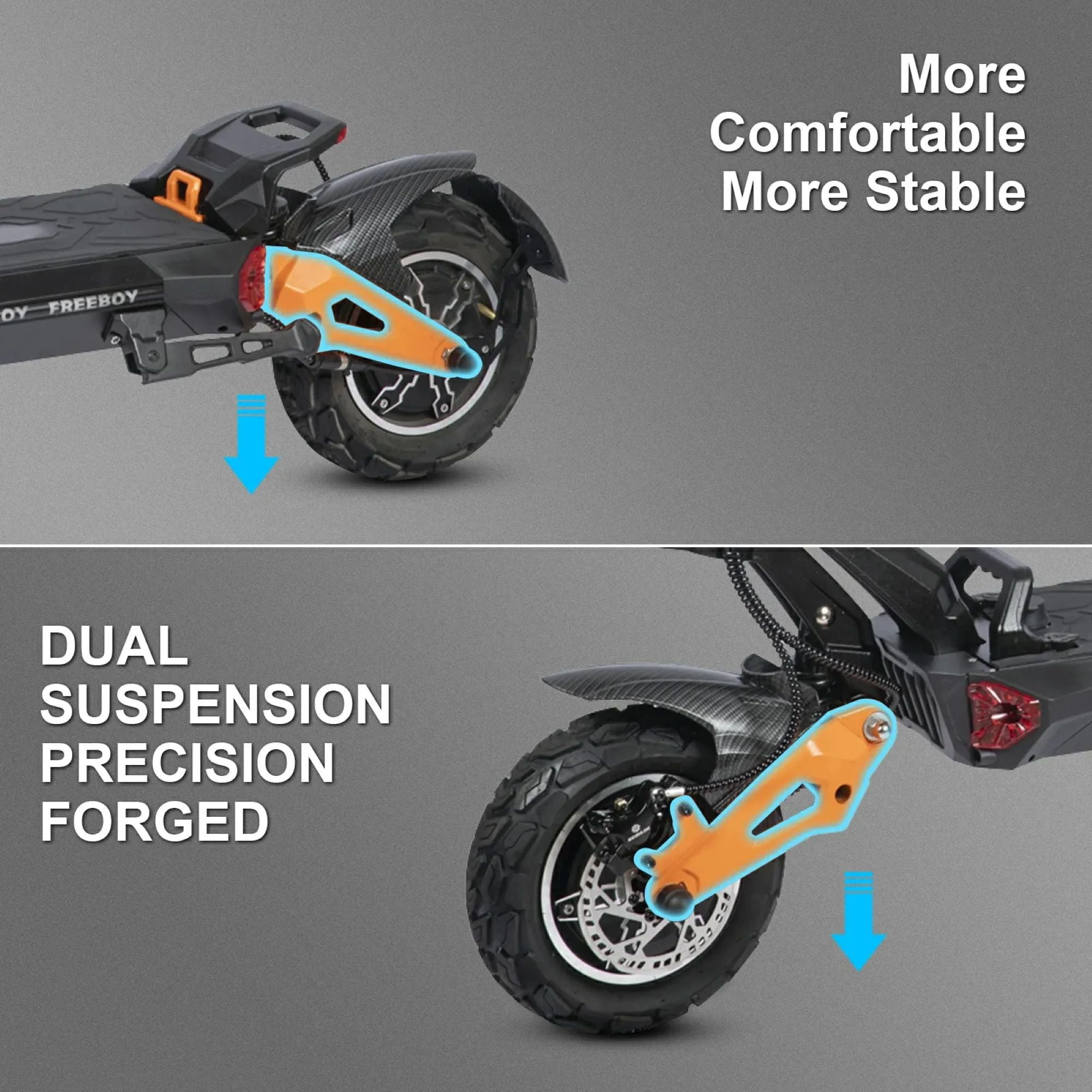 FREEBOY H9 Electric Scooter Adult,6000W Dual Motor,Maximum 50 MPH,60V 30Ah 50 Miles,11 inch All Terrain Tires,Foldable Commuting Electric Scooter,high-Speed Off-Road,UL2272