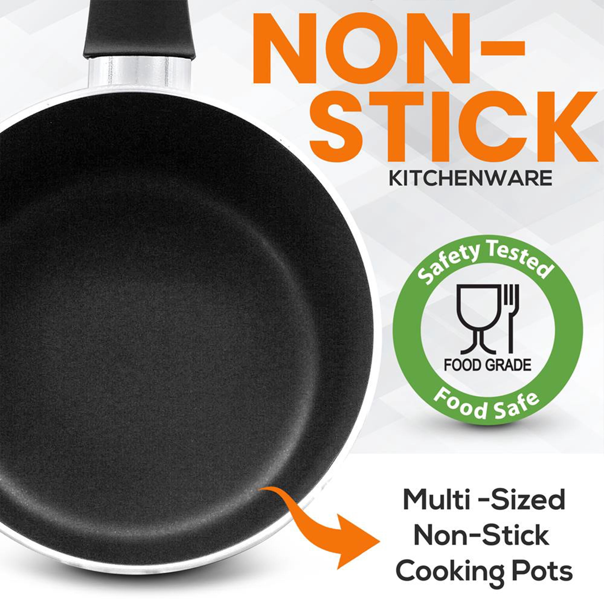SereneLife 11 Piece Pots and Pans Non Stick Kitchenware Cookware Set, Gold