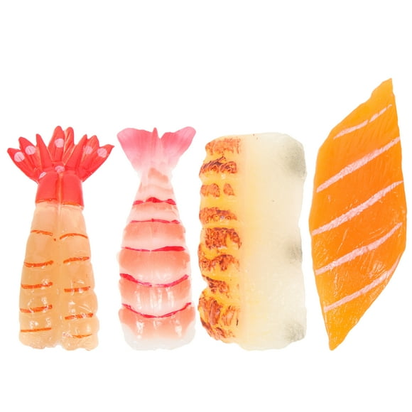 EeaseMX 4 modelos de comida de imitación, sushi falso, realista, compacto, accesorio de exhibición.