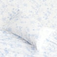 thumbnail image 3 of Melange Home Printed Design Cotton Collection 400TC Hemstitch Light Blue Garden Bouquet Sheet Set and Pillowcases Light Blue - Standard Pillowcase, 3 of 3