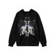 thumbnail image 4 of VISgogo Mujer Hombre Otoño Sudadera con Capucha, Estampado de Esqueleto Sudadera con Capucha de Manga Larga con Cremallera Completa y Bolsillos, M/L/XL/XXL/XXXL VISgogo  moda, 4 of 6