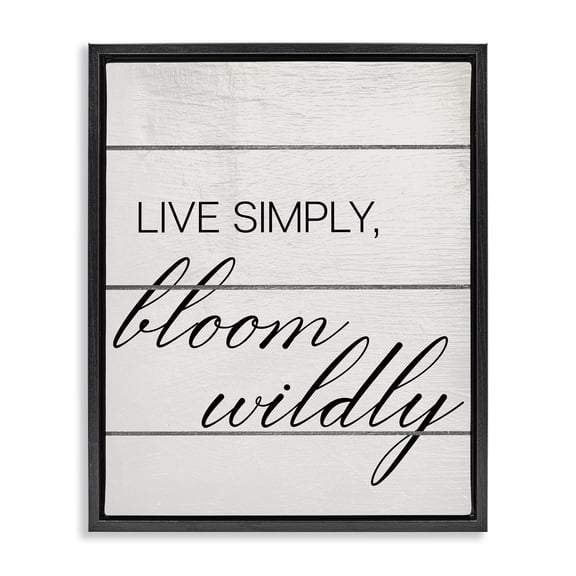 Stupell Industries Rustic Lodge Bloom Wildly Phrase Black Floating Frame Canvas Art, 17 x 21, by Ziwei Li
