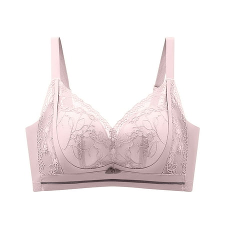 Gnurob Women s Sexy Lace Bras No Underwire Bra Plus Size Bralettes Hide Back Fat lingerie Push Up Brassiere Comfort Breathable Bralette Sports Everyday Wear Clearance Saving Pink X-Large