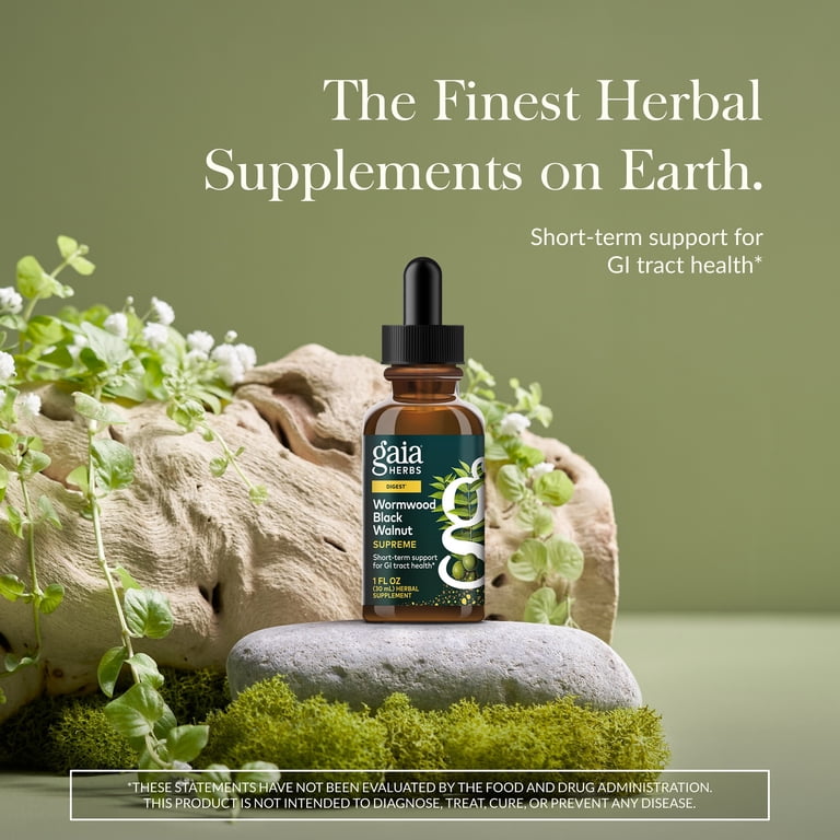 Gaia Herbs Wormwood Black Walnut Supreme, Digestive Support, Vegan