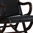 thumbnail image 3 of Benzara BM193886 Faux Leather Upholstered Wooden Rocking Chair with Looped Arms - Brown - 36 x 22 x 38 in., 3 of 3