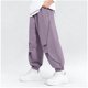 thumbnail image 1 of Pantalones largos para niños, pantalones de paracaidista con tira reflectante, adecuados para deportes de primavera al aire libre, con bolsillos, pantalones deportivos holgados, pantalones de poliéste, 1 of 5