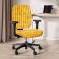 thumbnail image 3 of SCRAWLGOD Corn Kernel Yellow 2 Pieces Chair Covers for Office Desk Chairs Elastic Stain Resistant Desk Chair Seat Protector Removable Dustproof Boss Chair Covers, 3 of 7