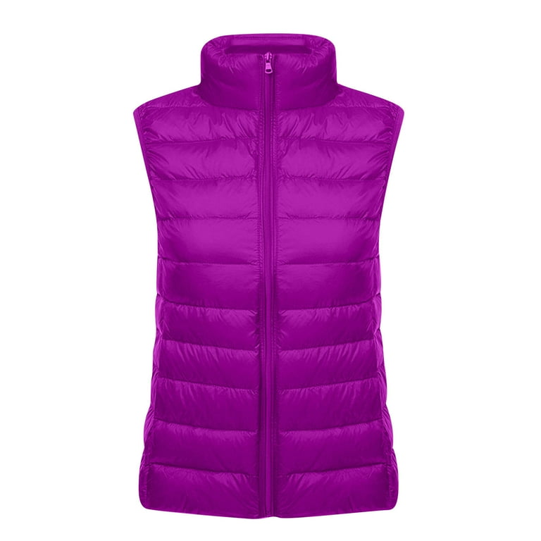 Herrnalise Women's Down Vest Lightweight Solid Color Sleeveless