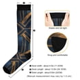 thumbnail image 3 of FORMRS Womens Knee High Socks Casual Long Thick Travel Daily Wear, 1 Pair, Elegant Geometric Pattern, 3 of 6