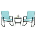 thumbnail image 3 of Walsunny 3 Pieces Rocking Bistro Patio Furniture Rocker Set with 2 Outdoor Rocking Chairs and 1 Glass Coffee Table for Porch Deck Lawn,Blue, 3 of 6