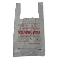 Barnes Paper Company Plastic Thank You T-Sacks, 6" x 4" x 15", 2 Mil, 2000 Bags