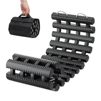 Magshion 24 inch Tire Traction Mat Recovery Track Tire Ladder Anti-Skid Chains Portable Emergency Device for Pickups Snow Ice Mud Sand, Black