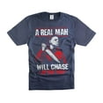 thumbnail image 4 of Mens Funny Halloween tshirt A Real Man Will chase after you shirt halloween funny shirt killer shirt (4X-Large Military Green), 4 of 6