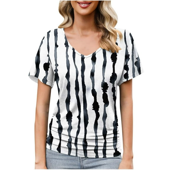 Trendy Plus Size Women's Clothing Cotton Crewneck T Shirts Women Loose Fit Womens Tops Blouses Cotton Womens Tops Plus Size