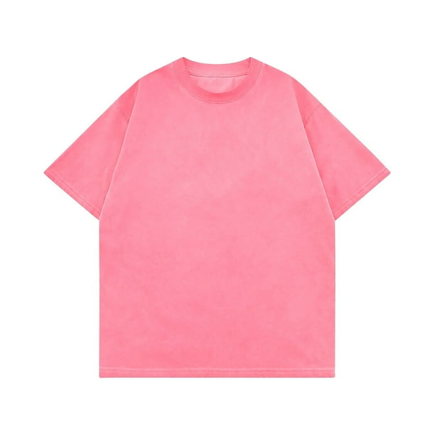 pstuiky camisetas camisas para hombre, Camisas casuales vintage de color liso con cuello redondo y manga corta para hombre camisetas de hombre xl