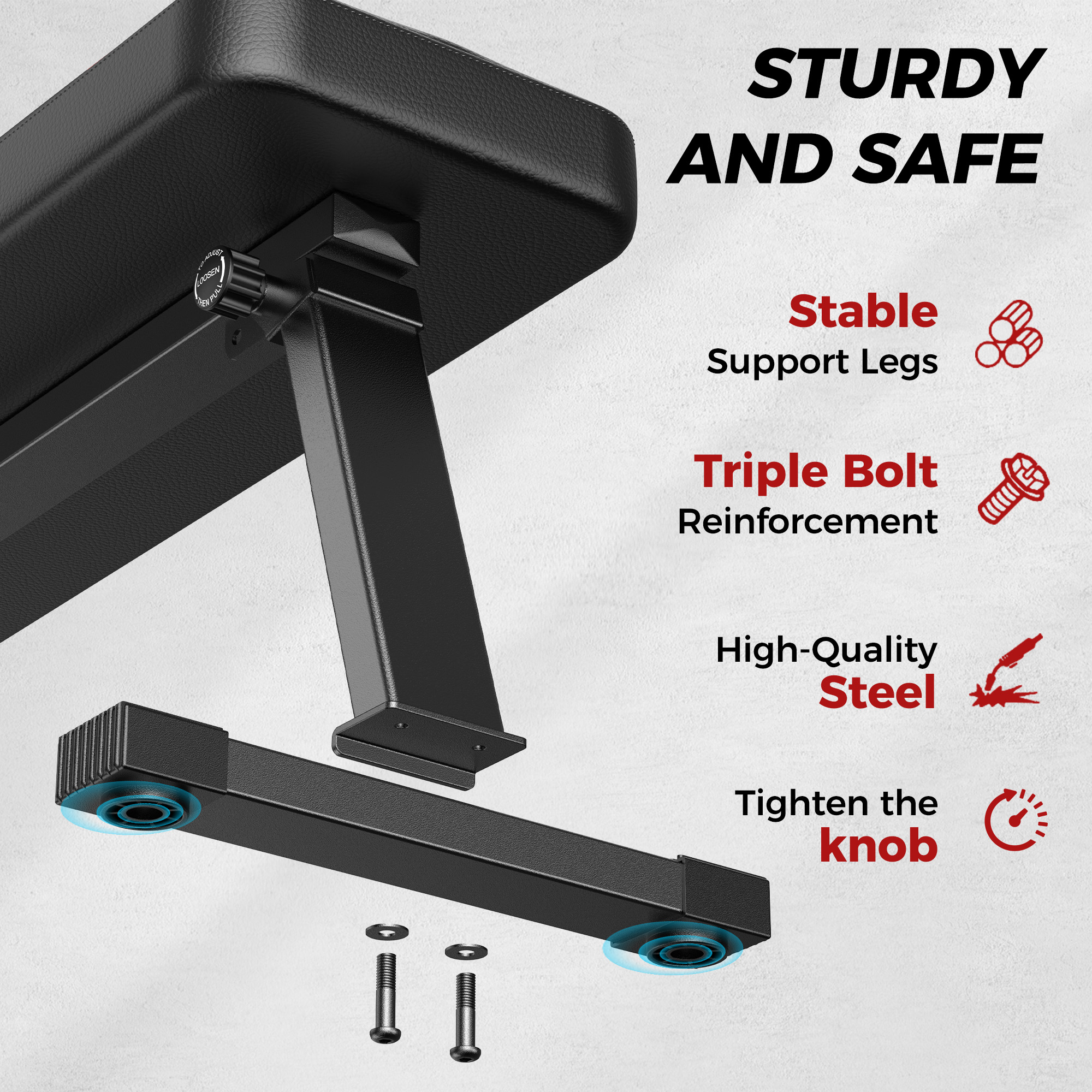 FLYBIRD Folding Flat Weight Bench, 600 lbs photo 7