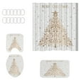 thumbnail image 2 of hengsof Christmas Shower Curtain Set Xmas Santa Bathroom Decoration Christmas Tree Hand Towels Snowman Toilet Lid Cover Bathroom Rugs Xmas Shower Curtain, 2 of 6